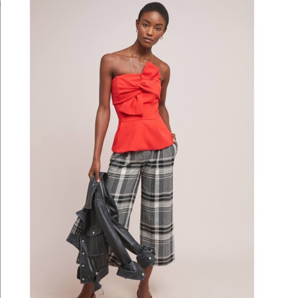 Anthropologie Adelyn Rae Red Strapless Top Small